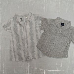 Bundle of 2 boys paisley summer shirt + romper